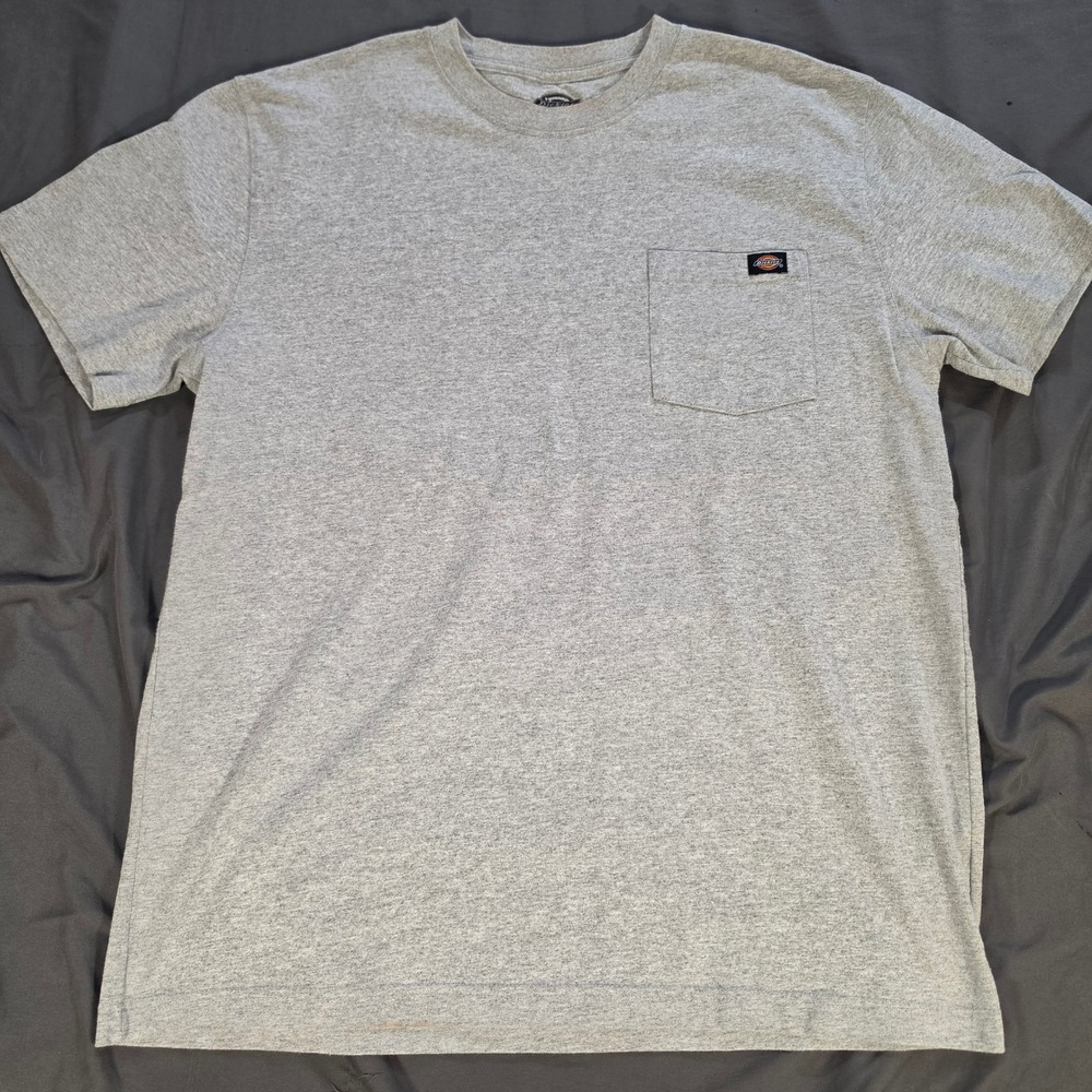 Dickies Mens Large Heather Gray Short Sleeve Pocket T-Shirt Workwear Tee L